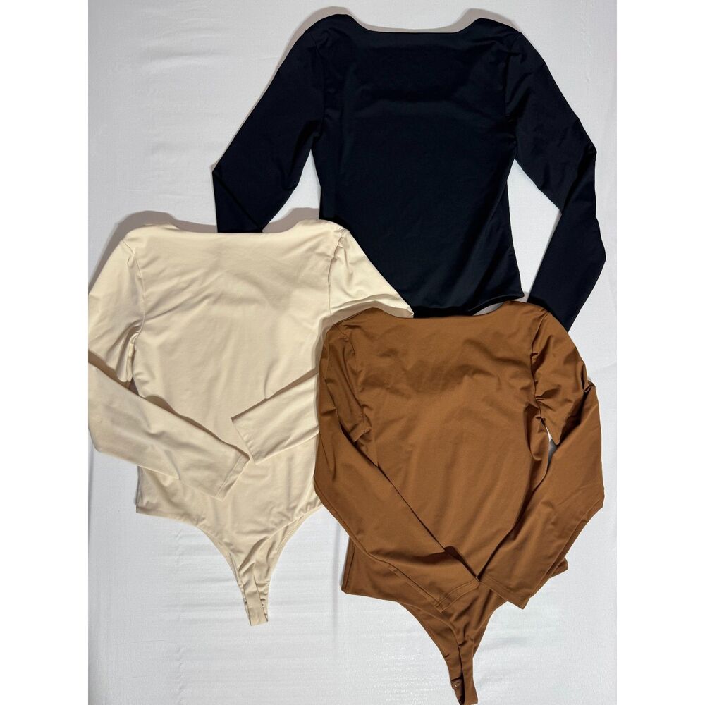 Nuuds Long Sleeve Square Neck Bodysuit Bundle | Size Large - Picture 2 of 8